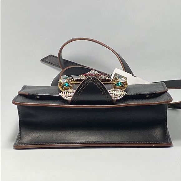 Miu Miu Madras Crystal Embellished Leather Shoulder Bag - Picture 4 of 13